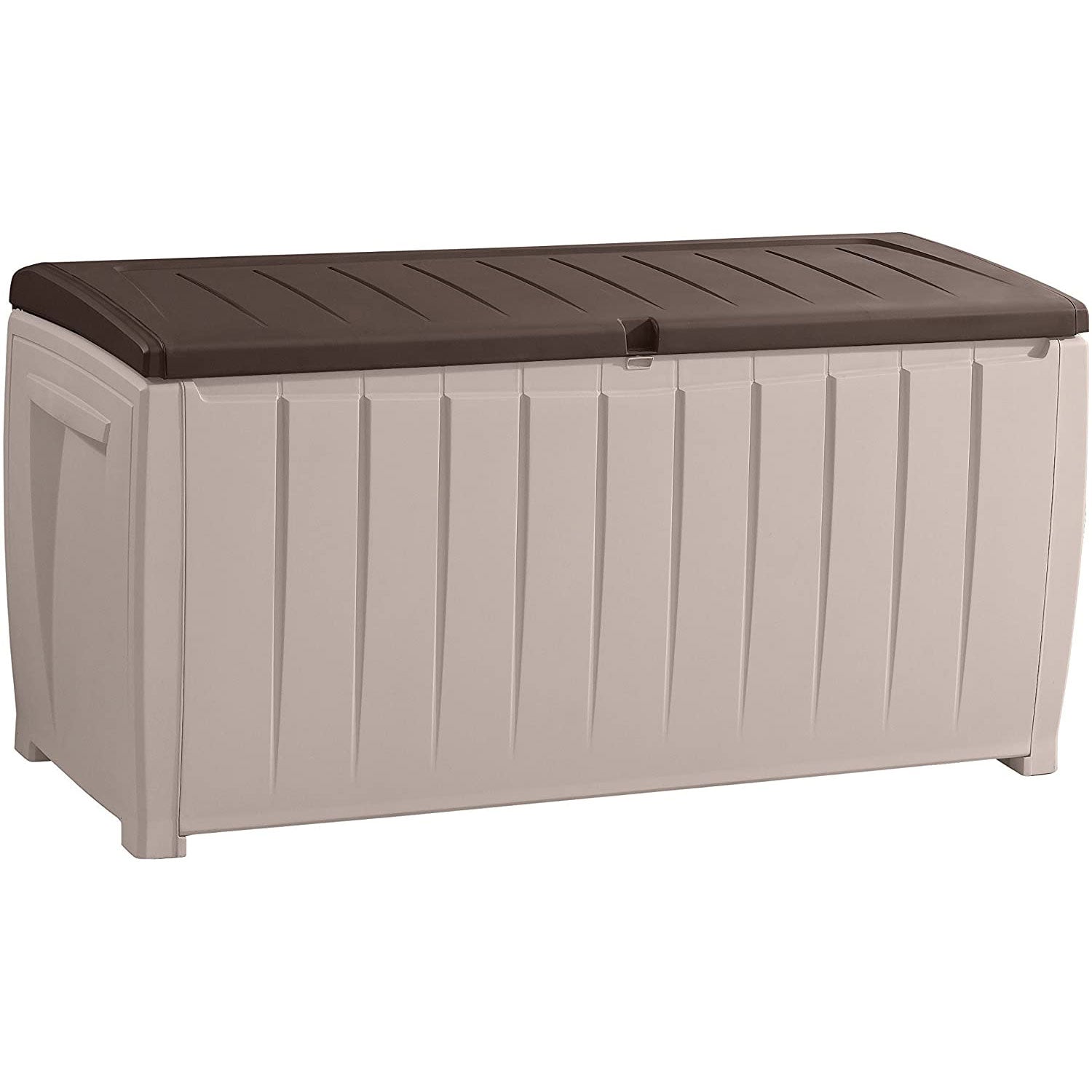 Keter Weatherproof Novel Large 90 Gallon Pool Storage Deck Box, Brown (Open Box) - VMInnovations