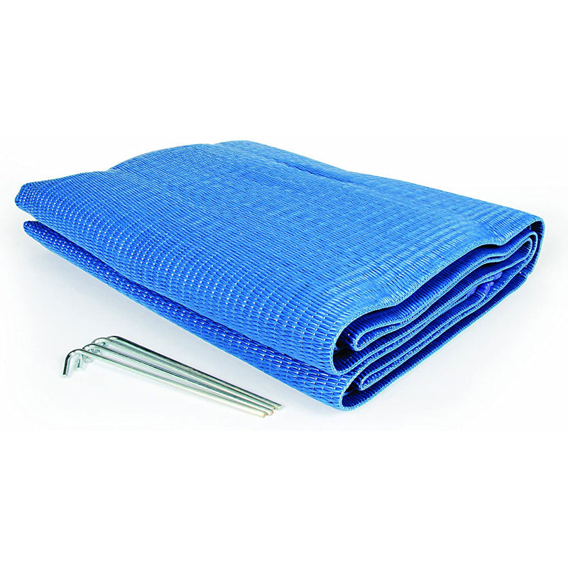 Camco 42881 Reversible 6 Foot by 9 Foot Outdoor RV Awning Leisure Mat Pad, Blue