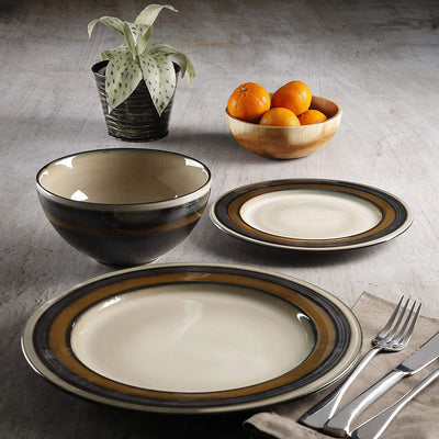 Gibson Elite Everston 12 Piece Reactive Glaze Dinnerware Set (Open Box)