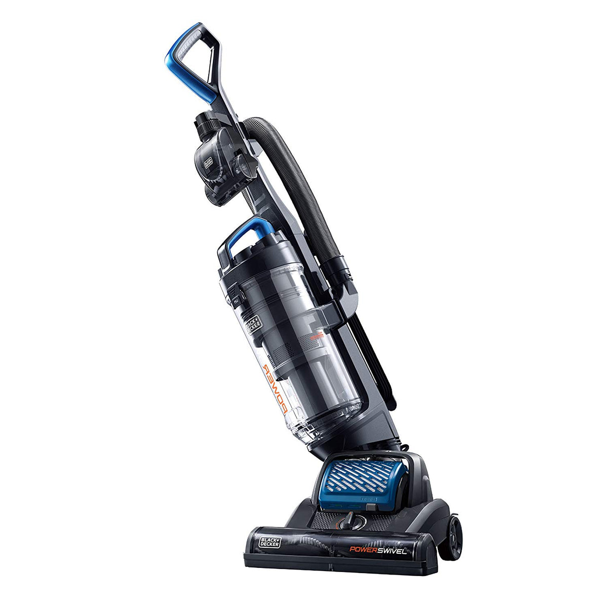 Black and Decker POWERSWIVEL Lightweight Bagless Upright Vacuum, Blue (Open Box)