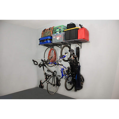 SafeRacks 18x36" Garage Shelf 2-Pack w/ Bike Hooks & 18ct Accessory Hook Package - VMInnovations