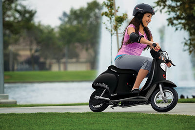 Razor Pocket Mod Miniature Euro 24V Electric Kids Ride On Retro Scooter, Black - VMInnovations