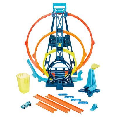 Hot Wheels Track Builder Triple Loop Jump Stunt Kit with Vehicle (Open Box)