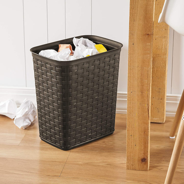 Sterilite Weave 3.4 Gallon Plastic Home & Office Wastebasket Trash Can (18 Pack)