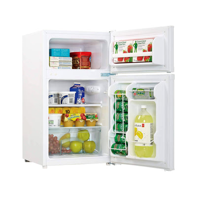 Danby 3.1 Cubic Feet 2 Door Glass Shelf Compact Refrigerator, White (Used)