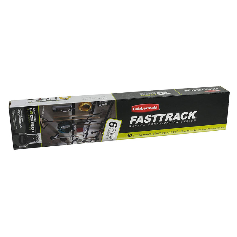 Rubbermaid FastTrack Garage 6 Piece Rail and Hook Kit Storage System (3 Pack)
