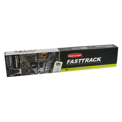 Rubbermaid FastTrack Garage 6 Piece Rail and Hook Kit Storage System (2 Pack)