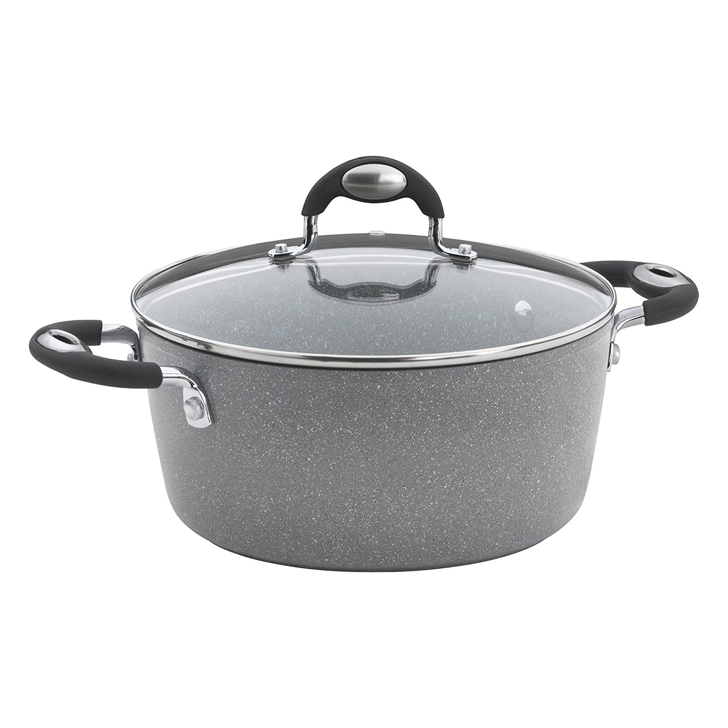 Bialetti 7351 Granito Nonstick Hard Anodized Covered 10 Piece Cookware Set, Gray