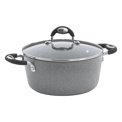 Bialetti 7351 Granito Nonstick Hard Anodized Covered 10 Piece Cookware Set, Gray