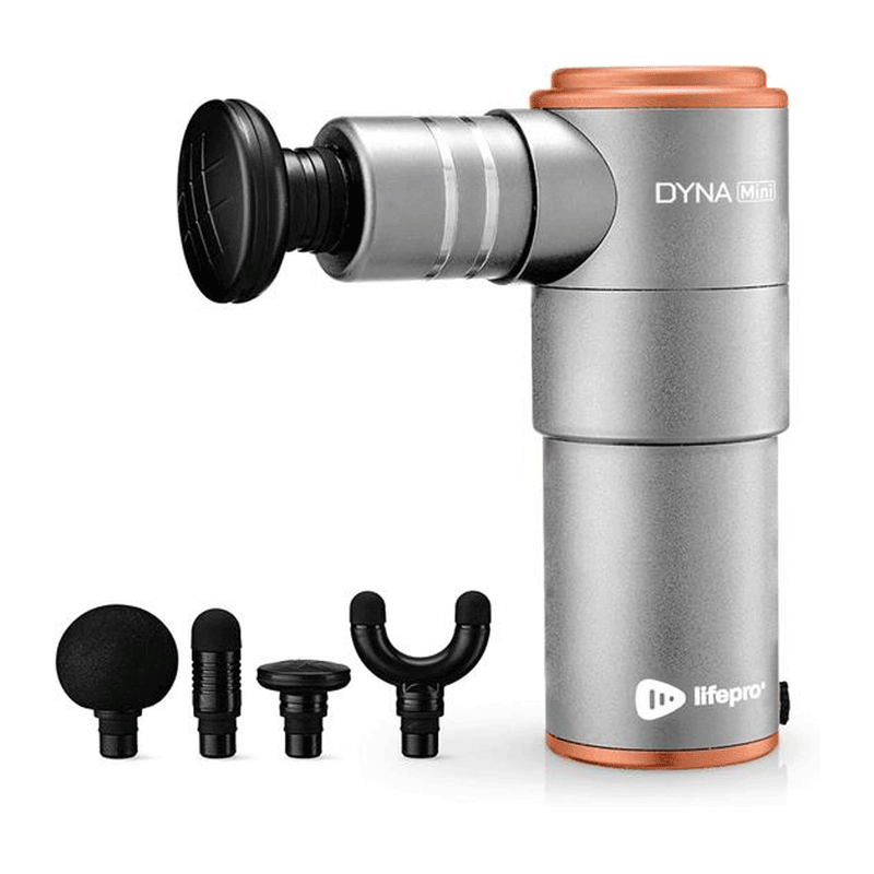 LifePro DynaMini Portable Handheld Deep Muscle Percussion Massage Gun, Silver