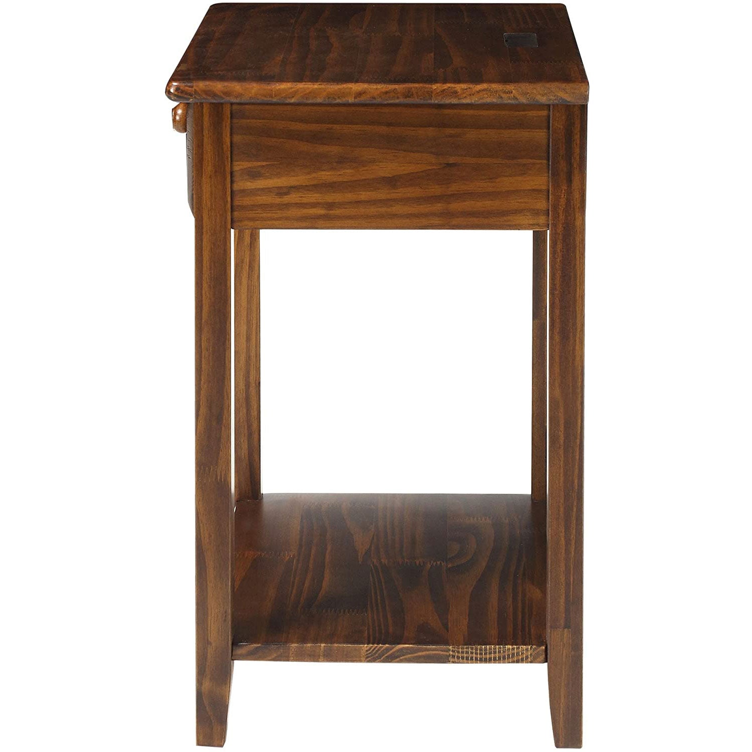 Casual Home Night Owl Bedside Nightstand with USB Ports, Warm Brown (Open Box) - VMInnovations