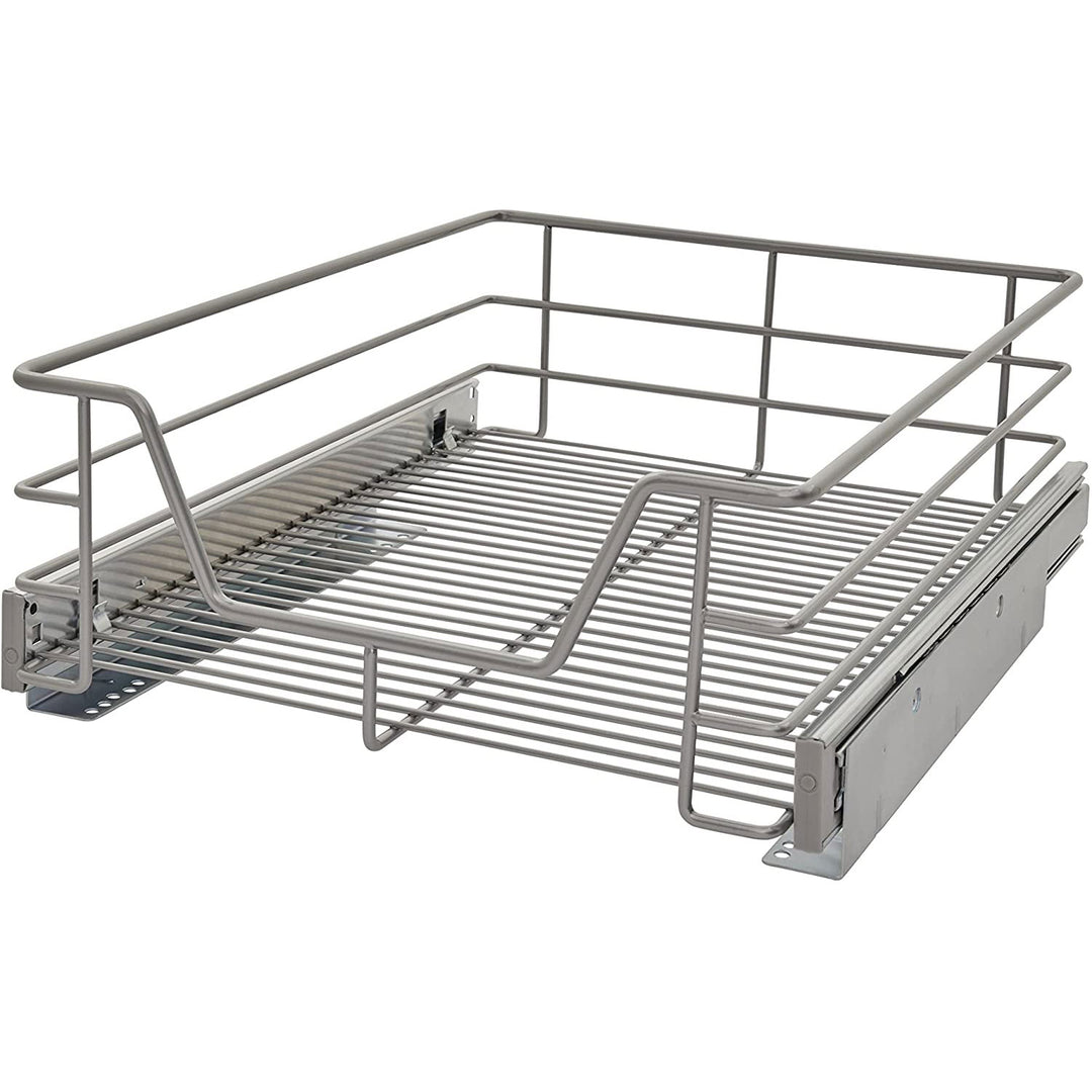ClosetMaid 14.5" Wide Kitchen Single Tier Cabinet Pull Out Basket,Platinum(Used)