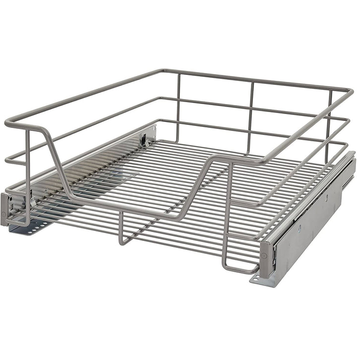 ClosetMaid 14.5" Wide Kitchen Single Tier Cabinet Pull Out Basket,Platinum(Used)