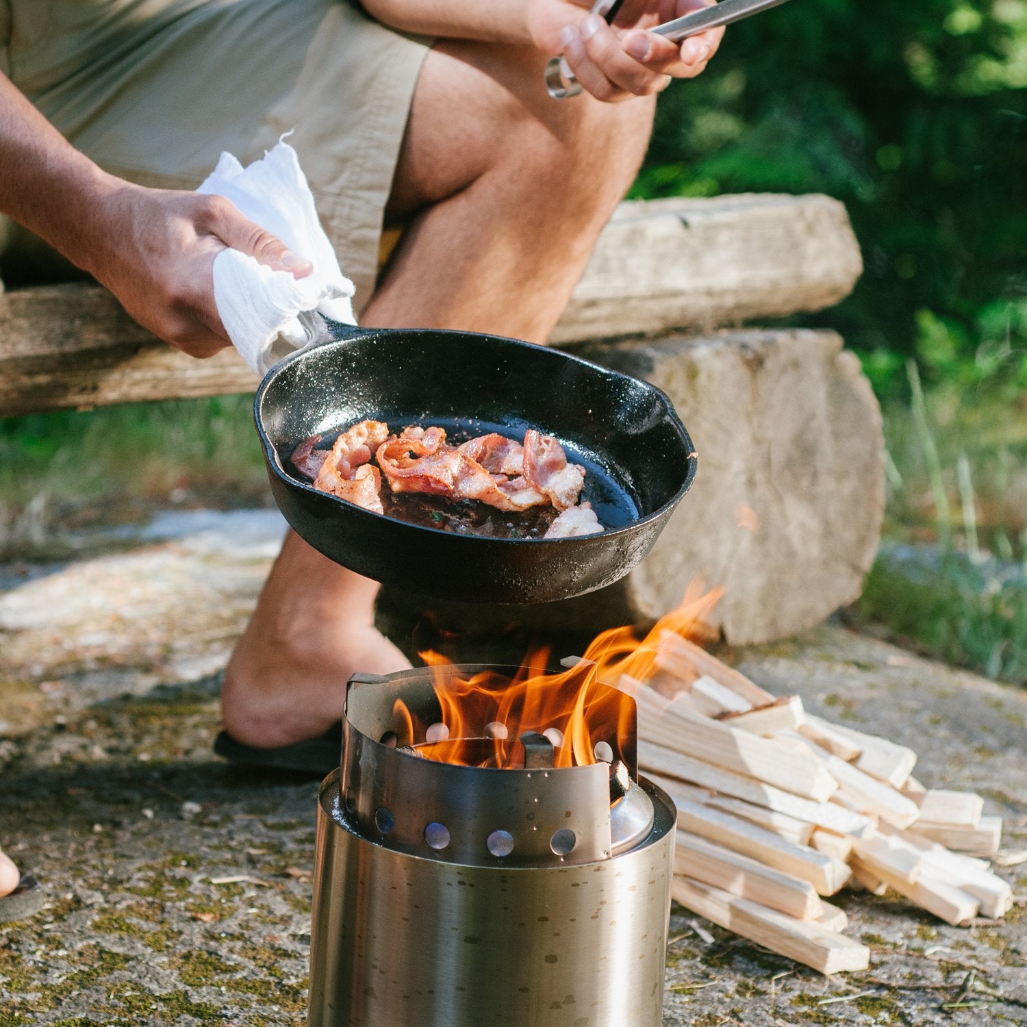 Solo Stove Campfire Wood Burning Camping Backpacking Camp Stove (Open Box)