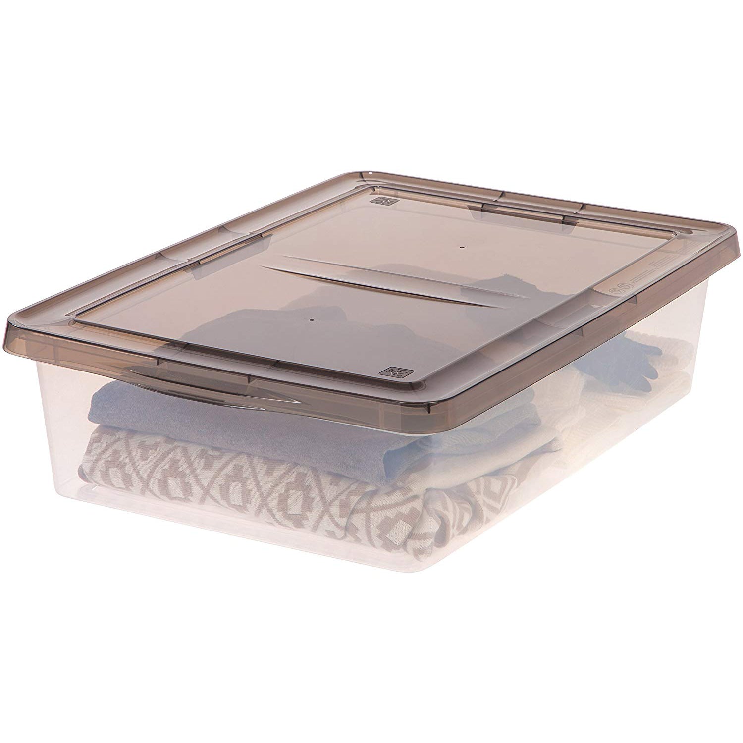 IRIS USA 28-Quart Ultra-Clear Stackable Home Storage Box with Gray Lid, 2 Pack