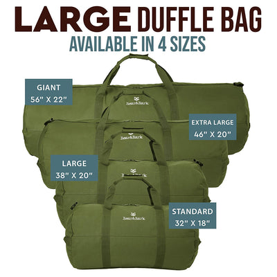 Bear&Bark 46 x 20 Inch Military Travel Duffel Bag with Strap, Green (Open Box)