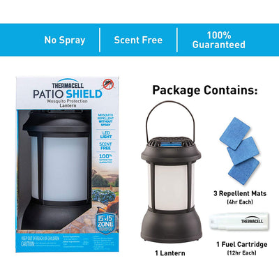 Thermacell Outdoor Bristol Mosquito Repeller Shield Lantern and Refills (4 Pack)