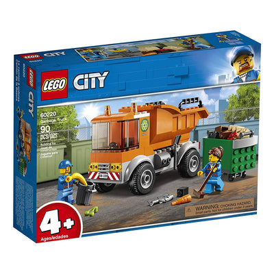 LEGO 60220 City 90 Piece Garbage Truck Building Set with 2 Minifigures for Kids