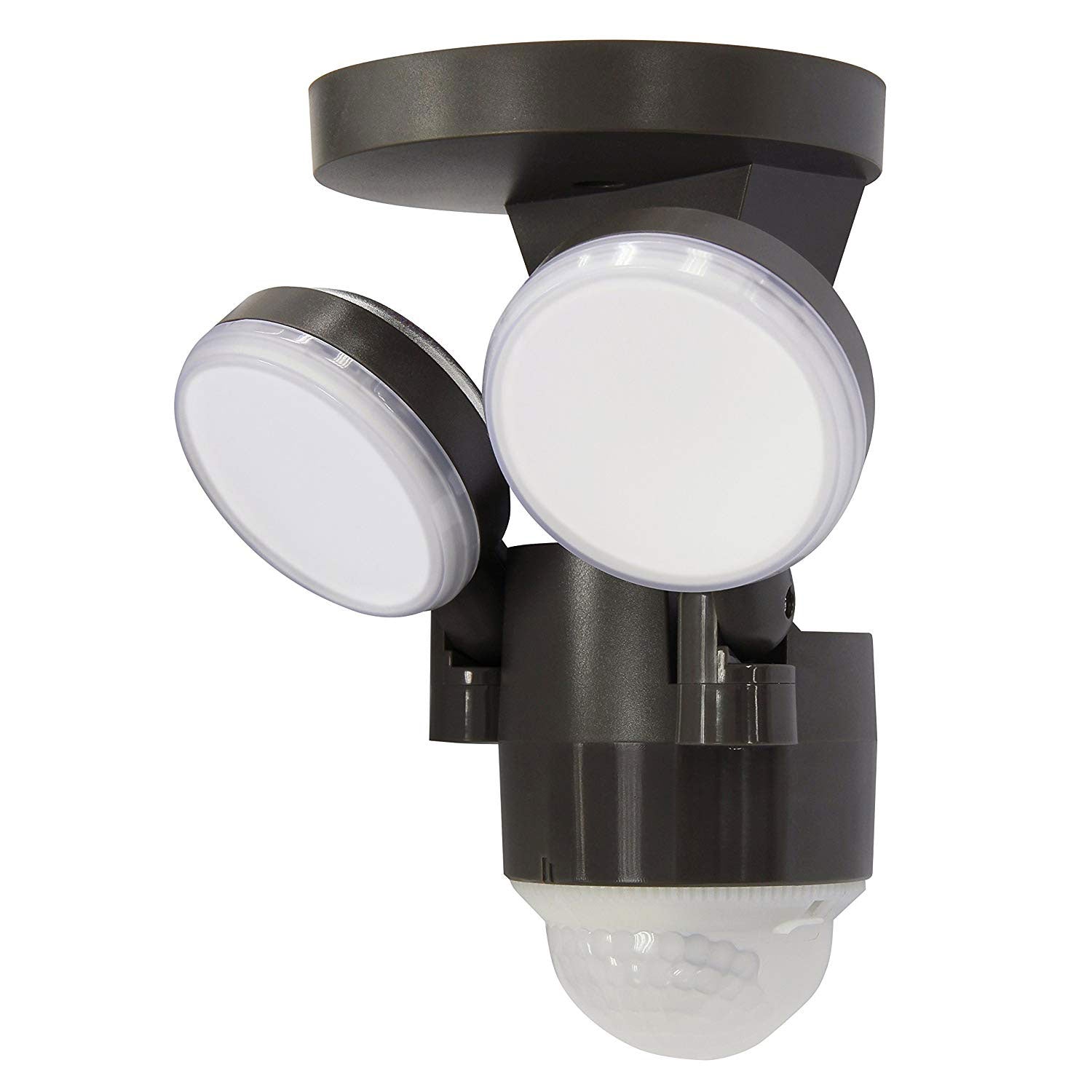 IQ America Twin Wall Mounted Motion Sensing LED Flood Light, Bronze (3 Pack)