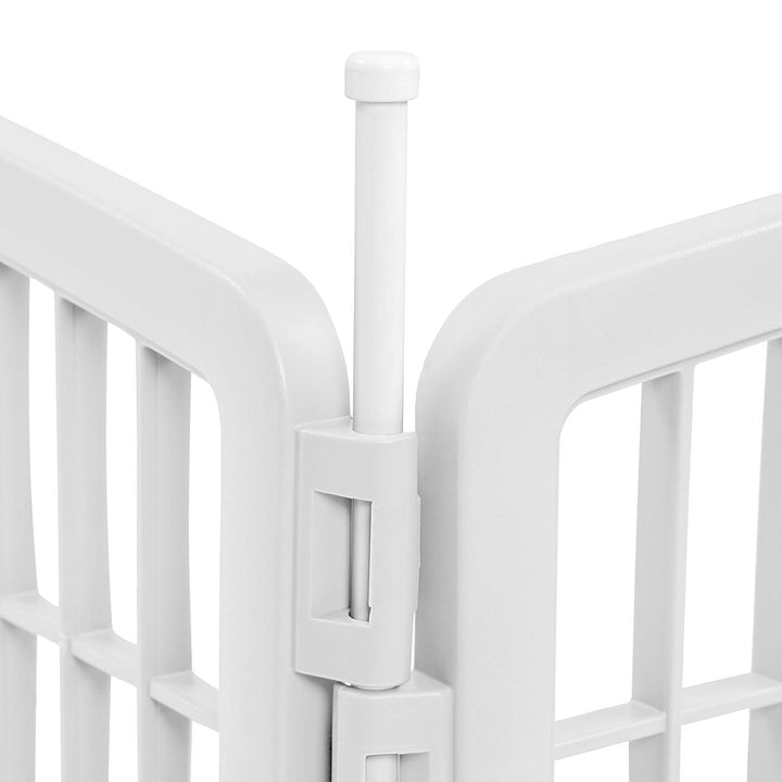 IRIS USA 4 Panel 3 Foot 24 Inch High Plastic Pet Play Pen, White (Open Box) - VMInnovations