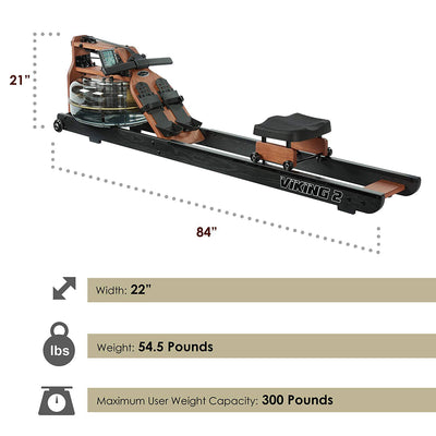 First Degree Fitness Black Reserve Rowing Machine, Black/Brown (Open Box)