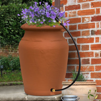 FCMP US4000-TC Urn Style 45 Gallon Rain Barrel with Planter and Hose (Open Box)