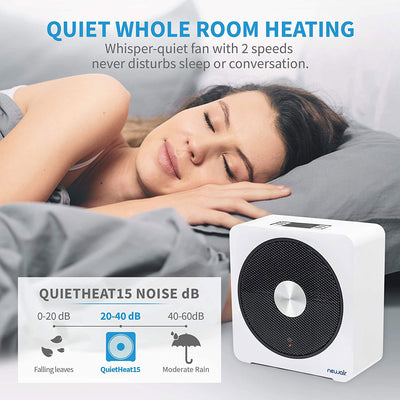 NewAir 120 Volt Portable Whole Room Whisper Quiet Ceramic Space Heater, White