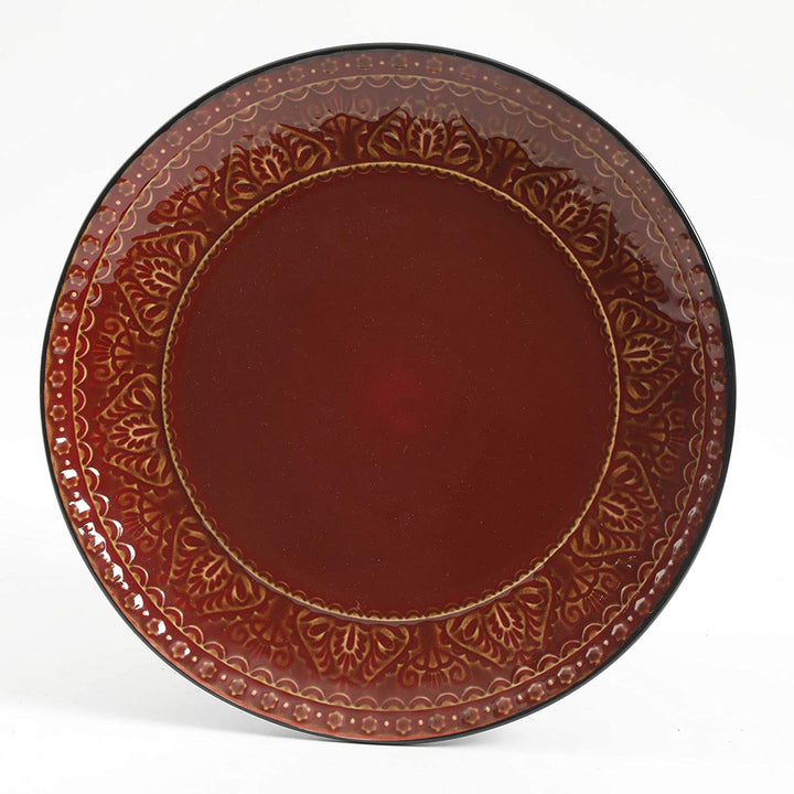 Gibson Elite Milanto Durable Stoneware Glazed, 16-Piece Set, Red (Open Box)