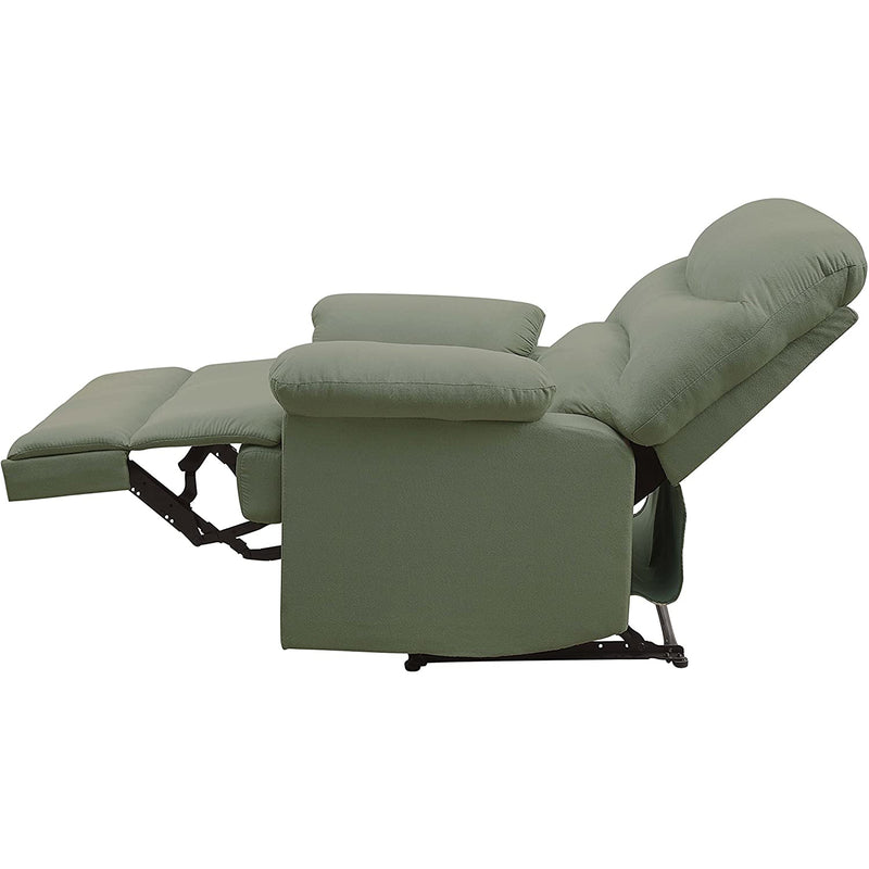 ACME Arcadia Smooth Microfiber Recliner Chair with Handle, Sage Green (Damaged)