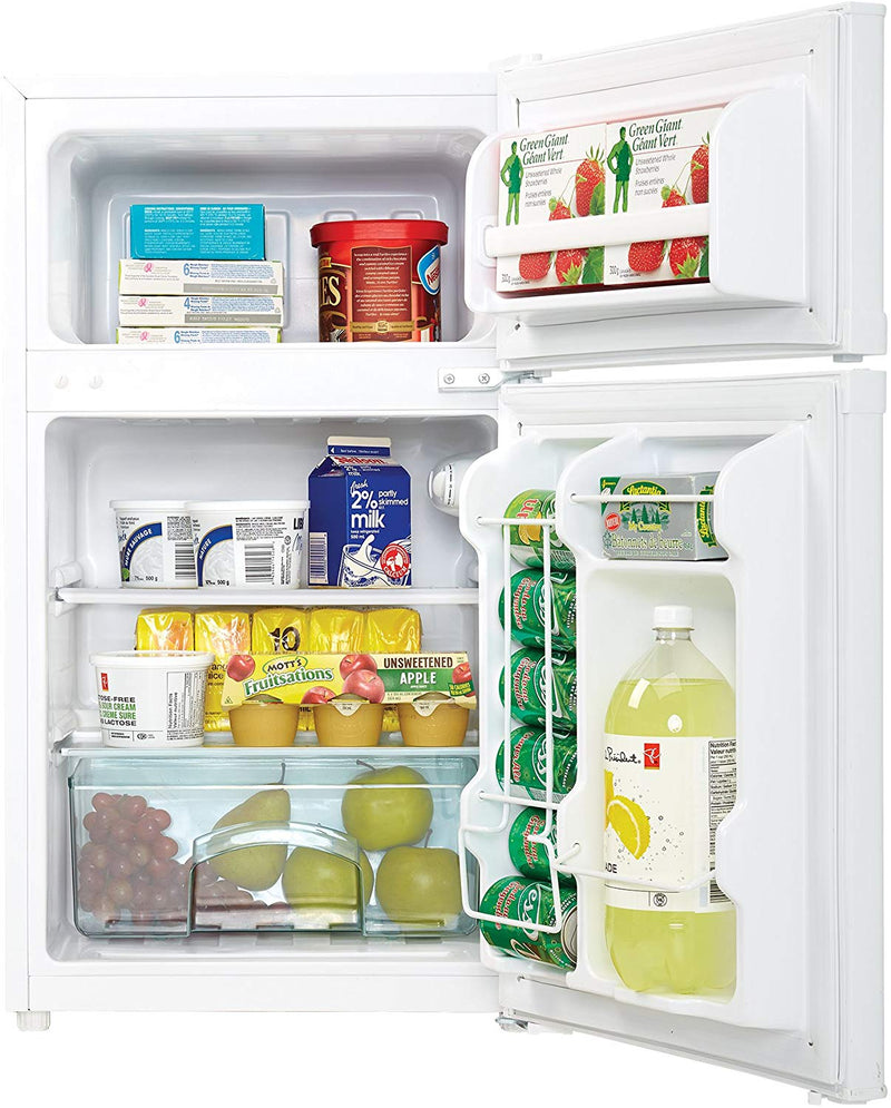 Danby 3.1 Cubic Feet 2 Door Glass Shelf Compact Refrigerator, White (Open Box)