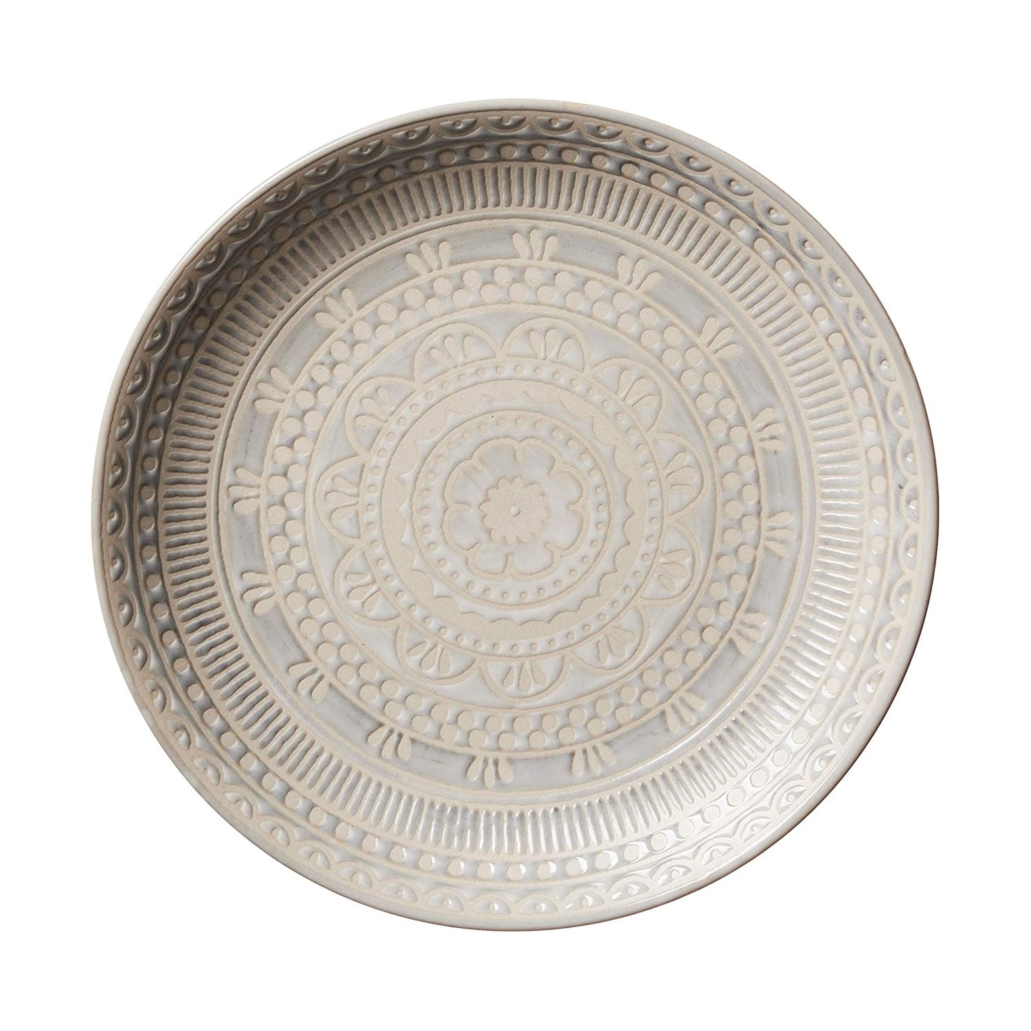 Gibson 16 Piece Reactive Glaze Dinnerware Set Plates, Bowls, and Mugs, Cream (For Parts)