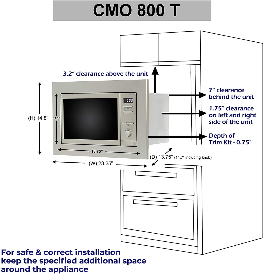 Equator 0.8 Cubic Foot Countertop Microwave and Oven Combo, Stainless Steel - VMInnovations