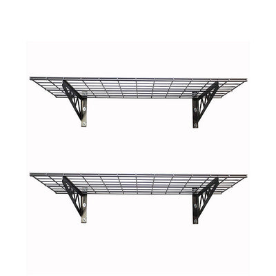 SafeRacks 18x36" Garage Shelf 2-Pack w/ Bike Hooks & 8ct Accessory Hook Package - VMInnovations