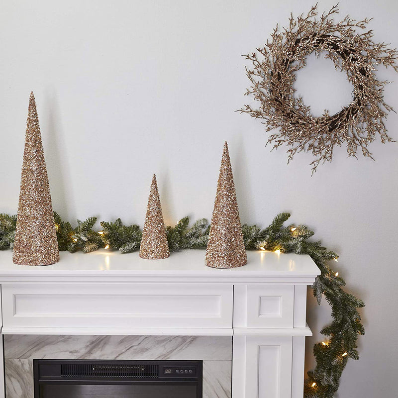 Noma Frosted Fir 9 Foot Pre Lit Garland Holiday Mantle Decor (Open Box) (3 Pack)