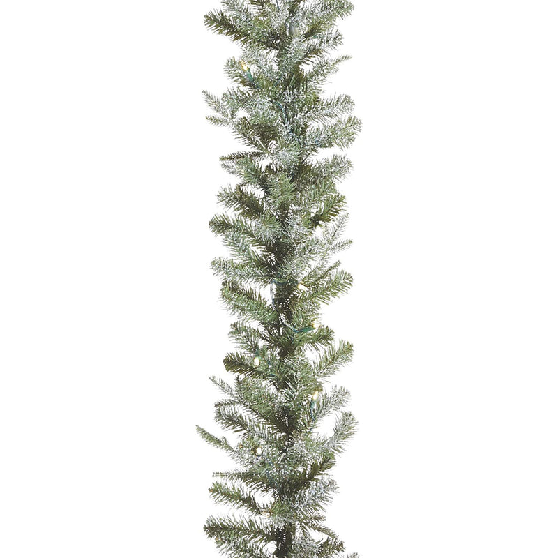 Noma Frosted Fir 9 Foot Pre Lit Garland Home Holiday Mantle Decor (For Parts)