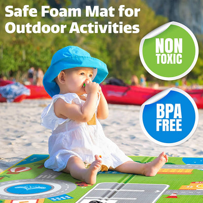 Hape E8372 Large 2 Sided Reversible Baby Activity Foam Foldable Play Mat (Refurbished)