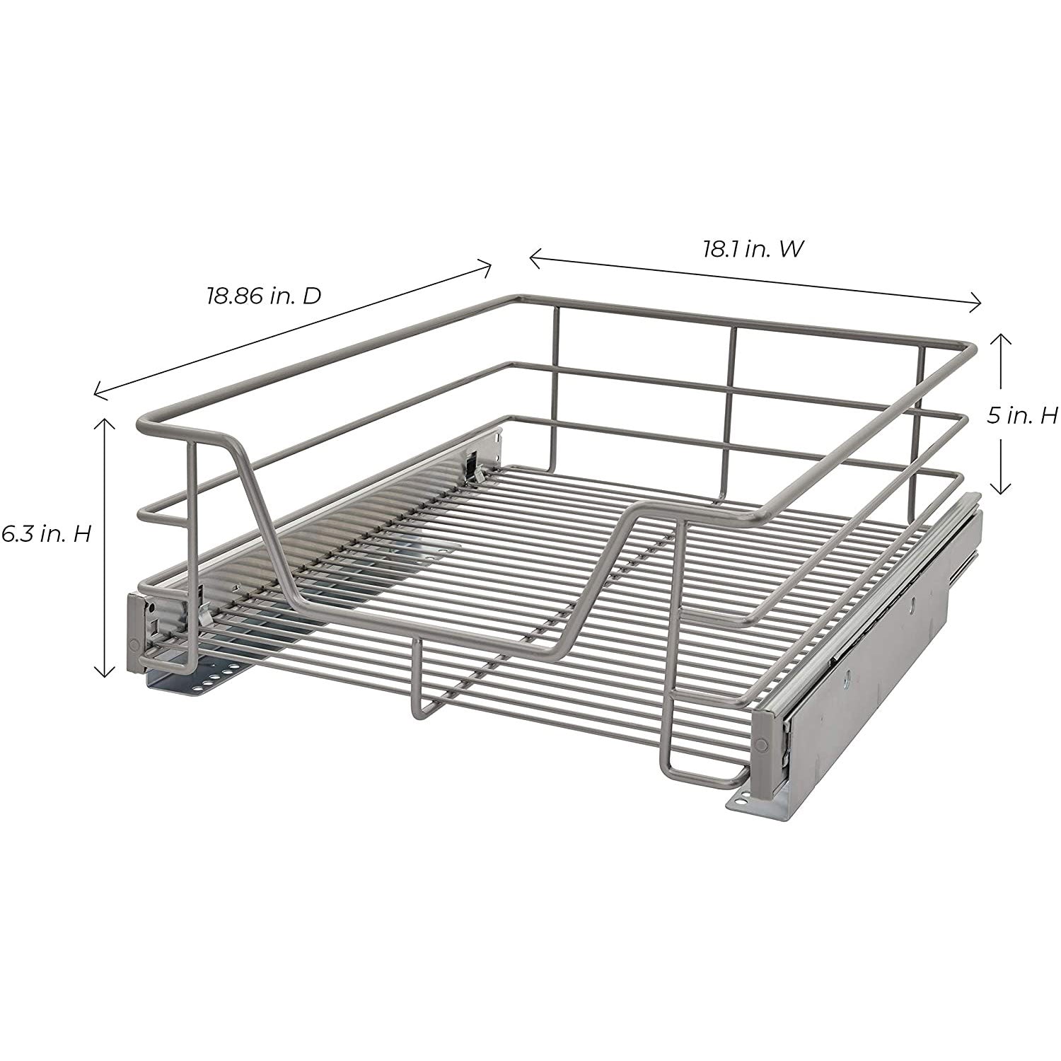 ClosetMaid 14.5 Inch Wide Kitchen Single Tier Cabinet Pull Out Basket, Platinum - VMInnovations