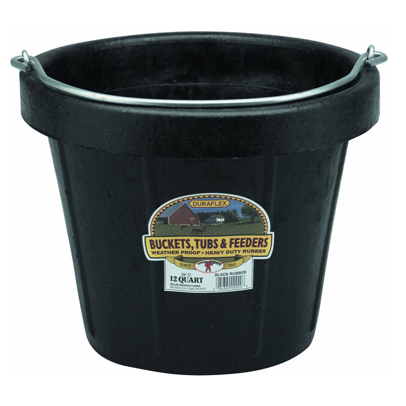 Little Giant 12 qt Flexible All-Purpose Rubber Bucket w/ Steel Handle (6 Pack)