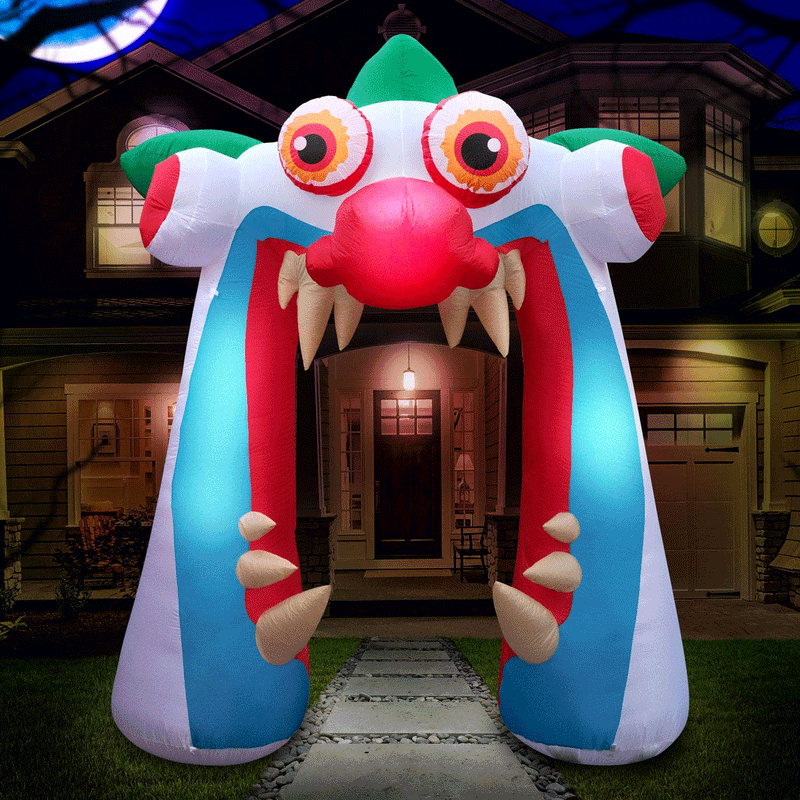 Holidayana 10 Foot Inflatable Halloween Clown Arch Yard Decoration (Open Box)