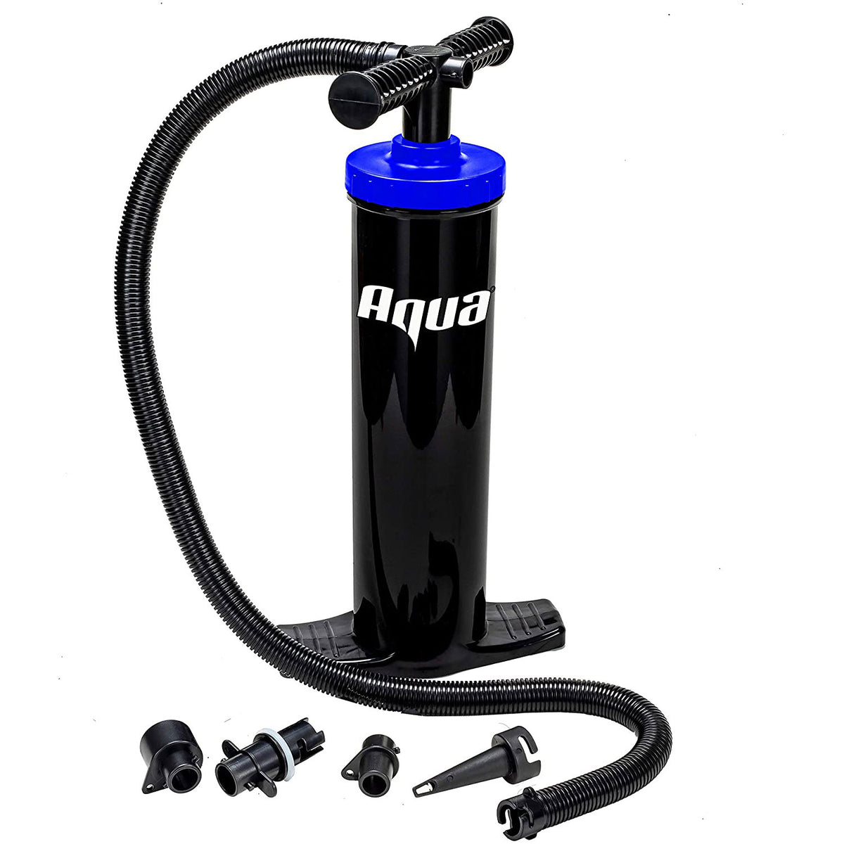 Aqua Dual Action Hand Pump with 4 Nozzle Adapters Attachments, Black (For Parts)