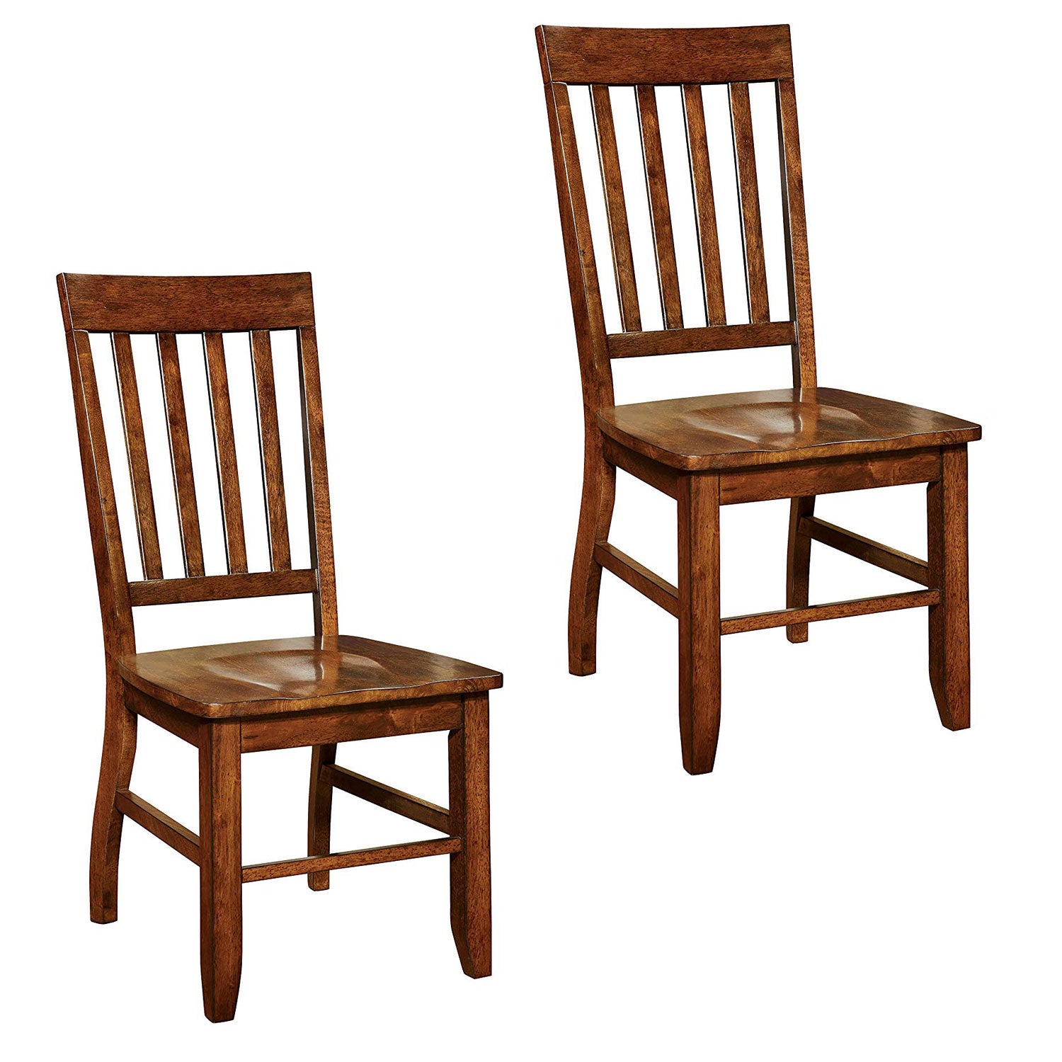 Furniture of America Castile Transitional Dining Chair 2 Set, Dark Oak (Used)