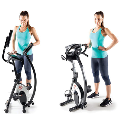 Marcy Foldable Exercise Bike With High Back Seat Home Gym Workout Equipment