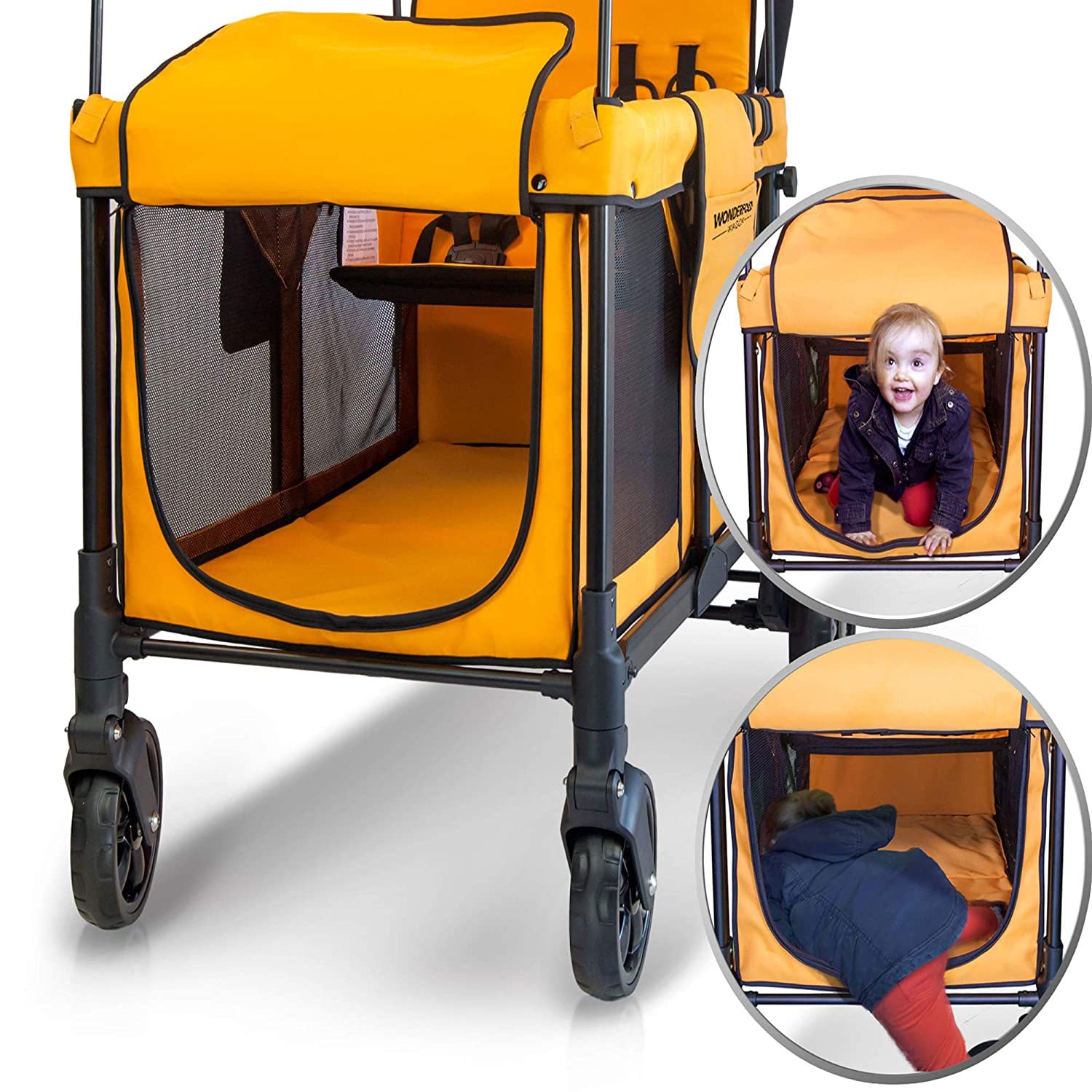 Wonderfold 4 Passenger Push Folding Stroller Wagon