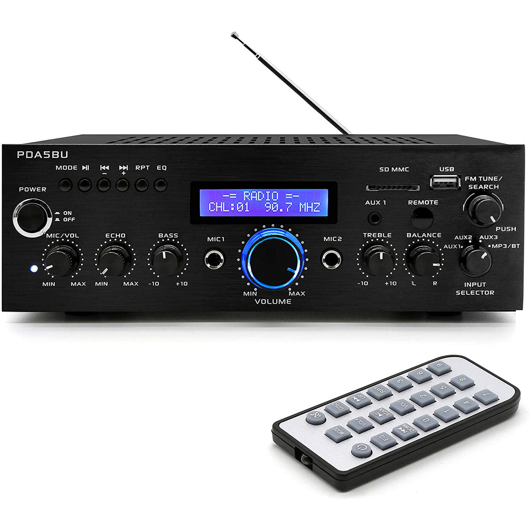 Pyle Home 200 Watt AM/FM AUX/USB Bluetooth Stereo Amplifier System (Open Box) - VMInnovations