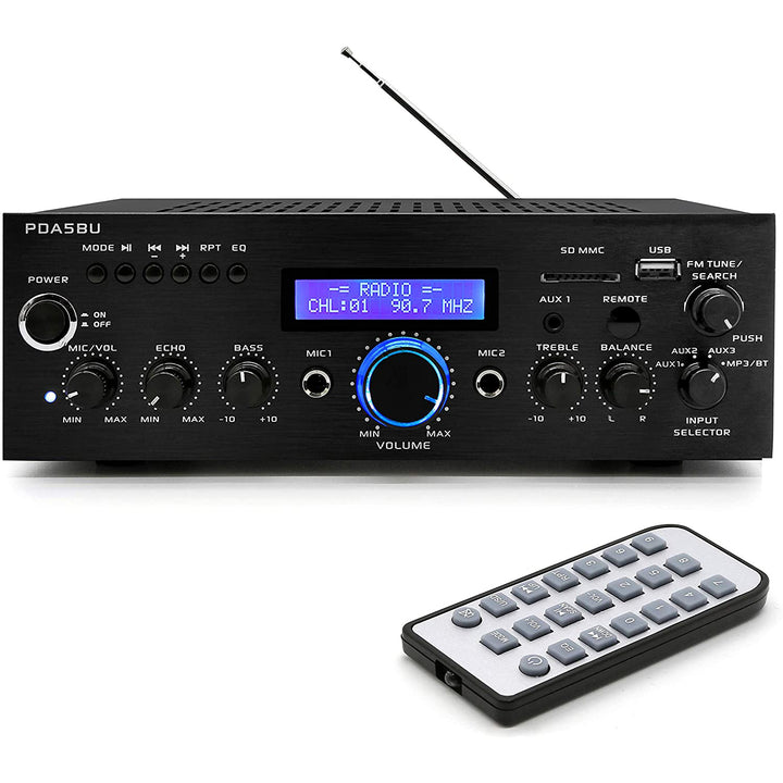 Pyle Home 200 Watt AM/FM AUX/USB Bluetooth Stereo Amplifier System (Open Box)