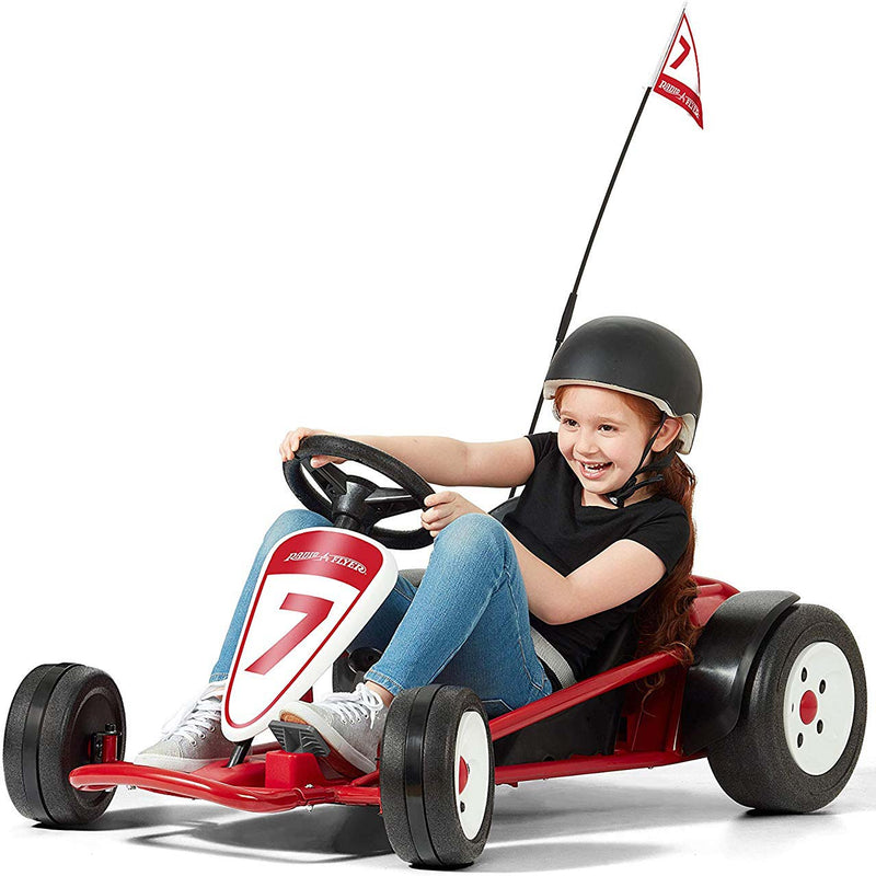 Radio Flyer 940Z Battery-Powered Adjustable Kids Ultimate Outdoor Go-Kart, Red