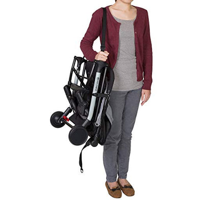 Baby Trend Tri Fold Compact Mini Stroller with Carry Strap, Pebble (Open Box)
