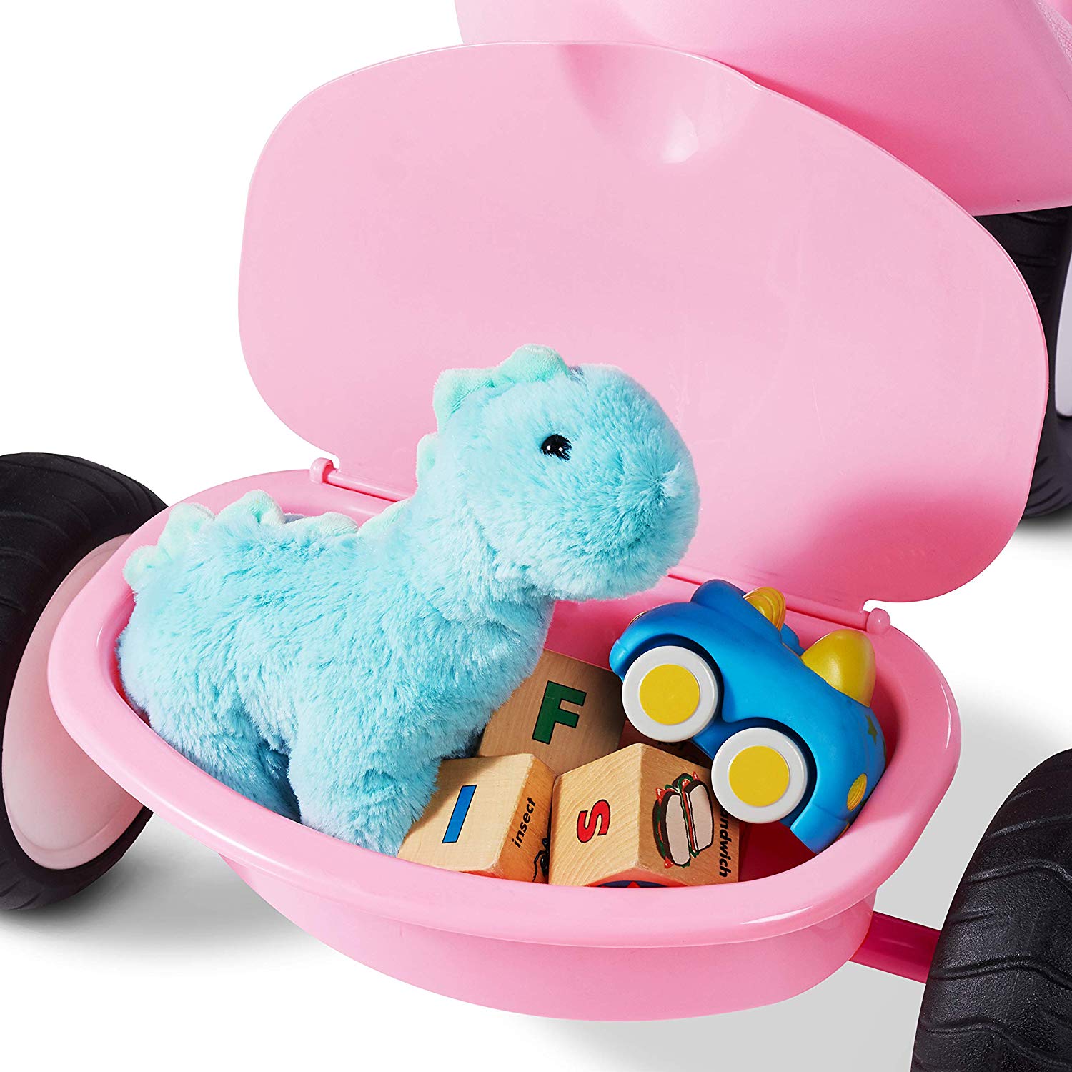 Radio Flyer Deluxe Steer & Stroll Kids Tricycle, Toddler Trike for Age 2-5, Pink - VMInnovations