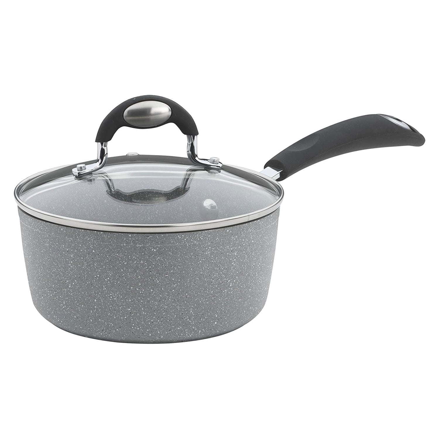 Bialetti 7351 Granito Nonstick Hard Anodized Covered 10 Piece Cookware Set, Gray