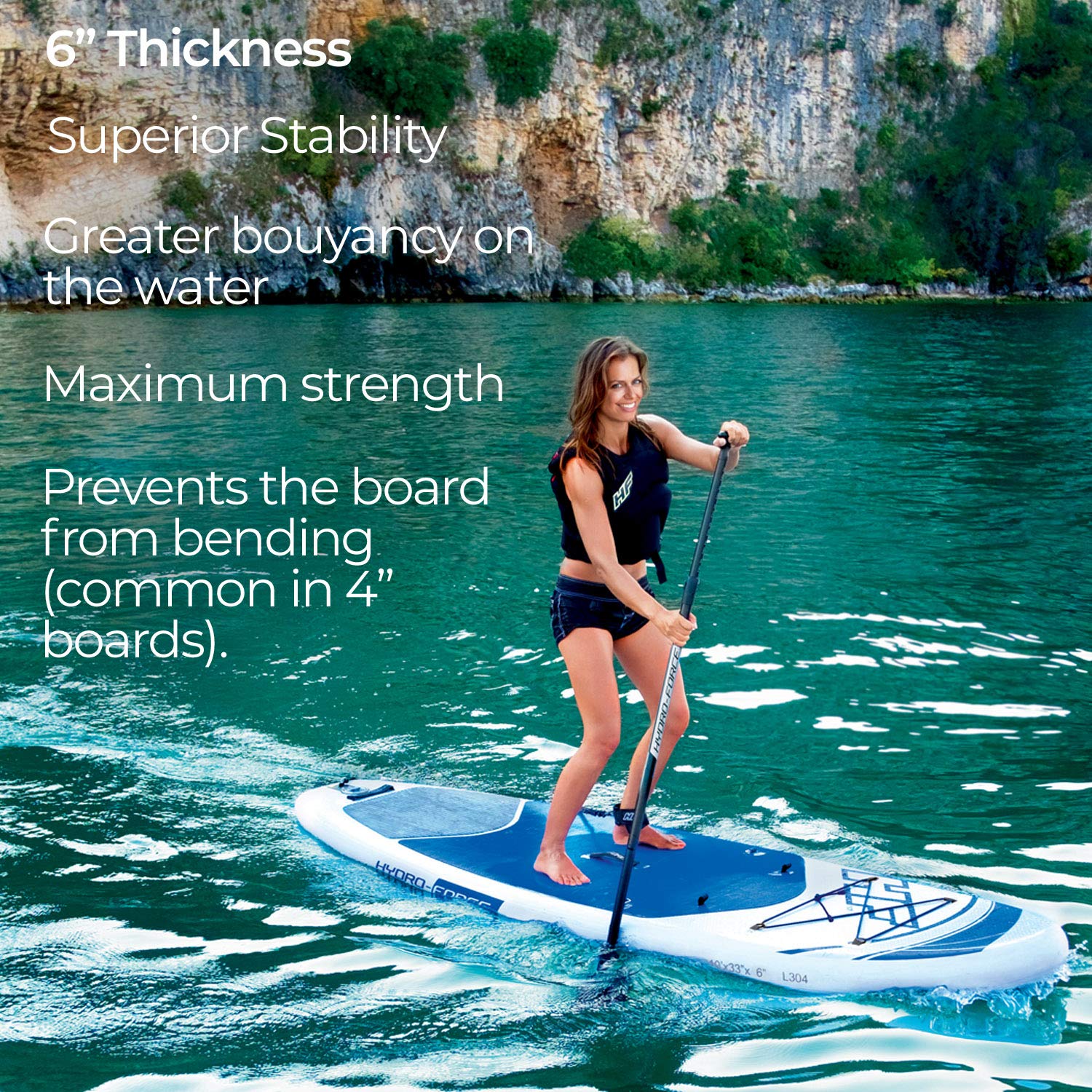 Bestway Hydro Force Inflatable 10 Foot Oceana SUP Stand Up Lake Paddle Board - VMInnovations